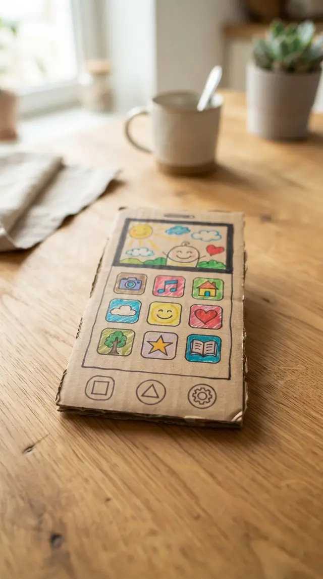 Cardboard Pretend Phone kids challenge