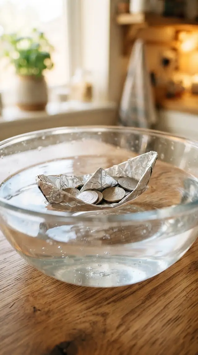 Foil Boat Coin Challenge kids challenge